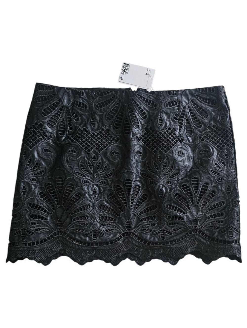 H&M Black Lace Cutwork Mini Skirt Size 10 New With Tag
